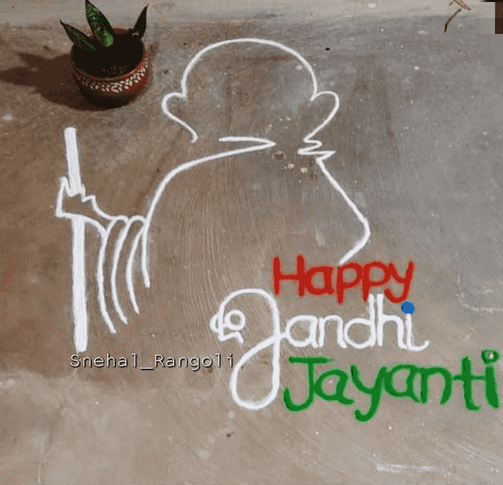 Bewitching Mahatma Gandhi Rangoli