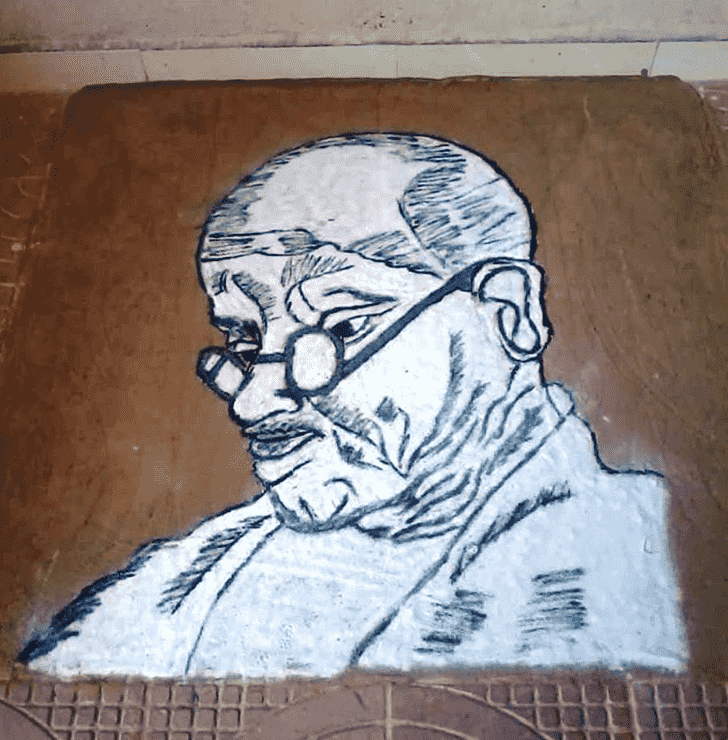 Classy Mahatma Gandhi Rangoli