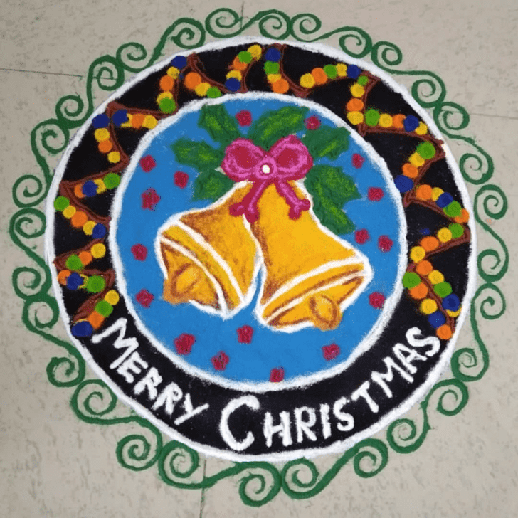 Appealing Merry Christmas Rangoli