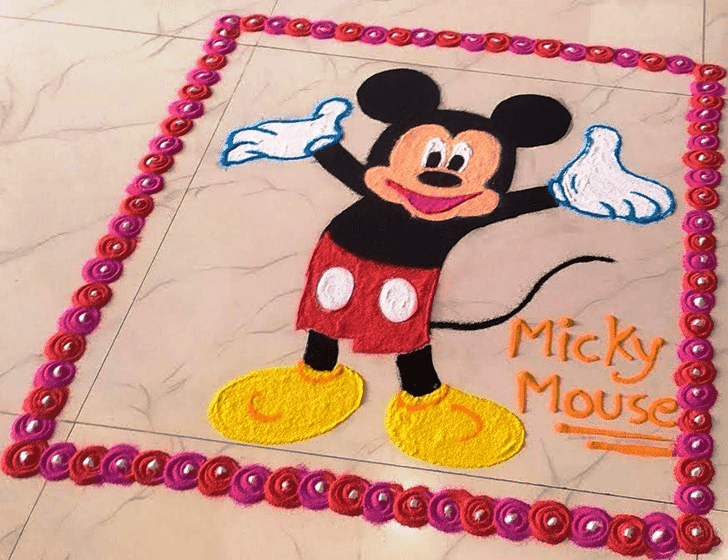Amazing Mickey Mouse Rangoli