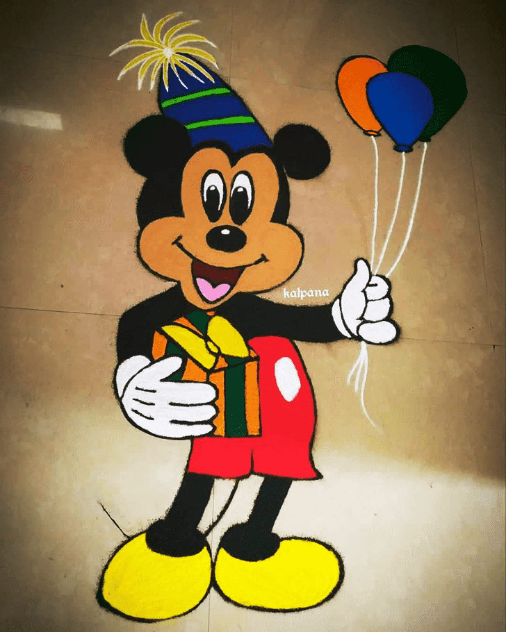 Bewitching Mickey Mouse Rangoli