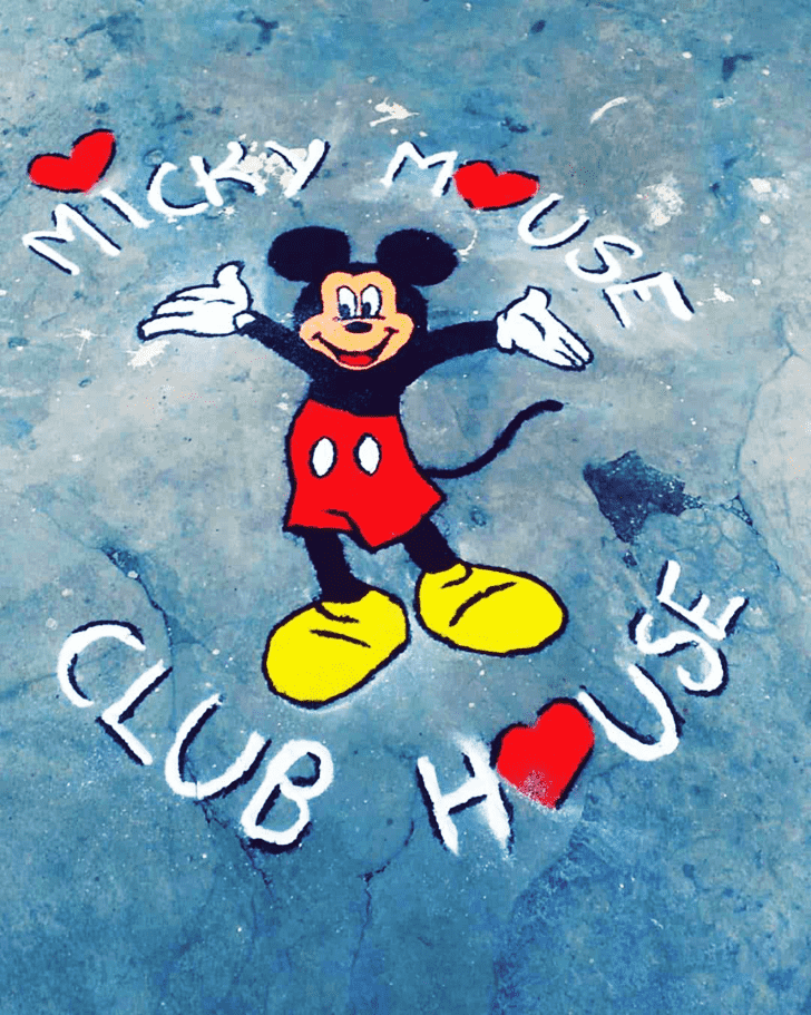 Charming Mickey Mouse Rangoli