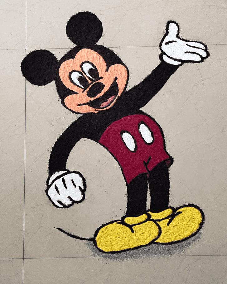 Delicate Mickey Mouse Rangoli