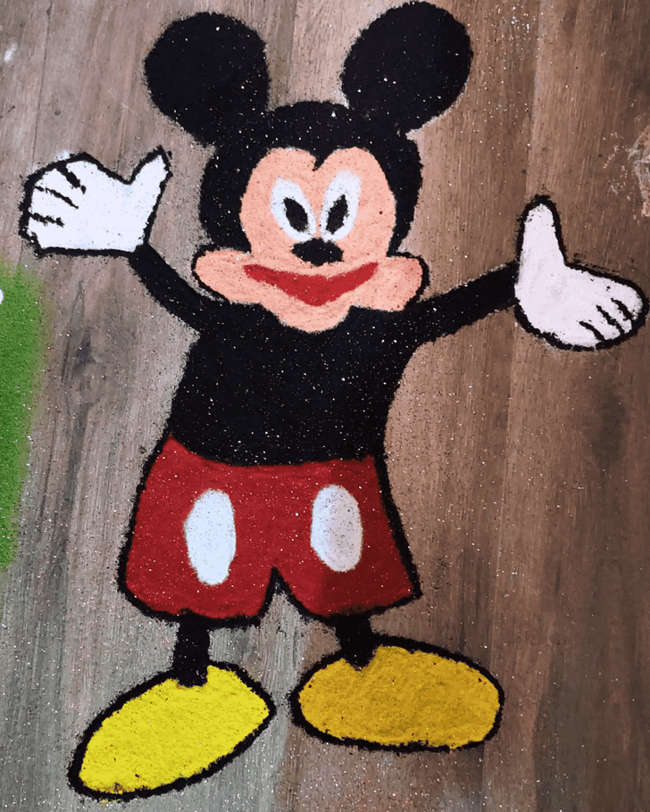 Delightful Mickey Mouse Rangoli