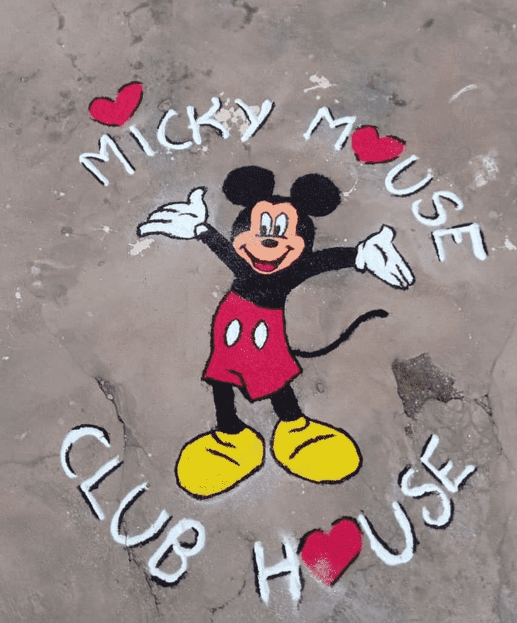 Mickey Mouse Rangoli