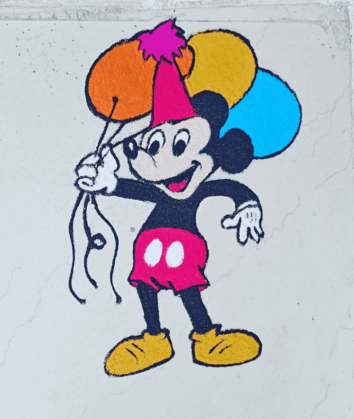 Excellent Mickey Mouse Rangoli