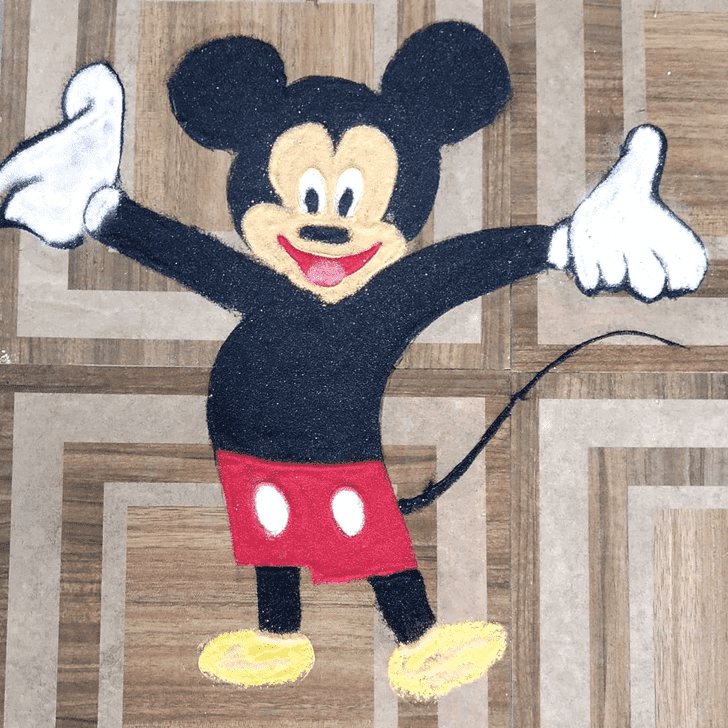 Fine Mickey Mouse Rangoli