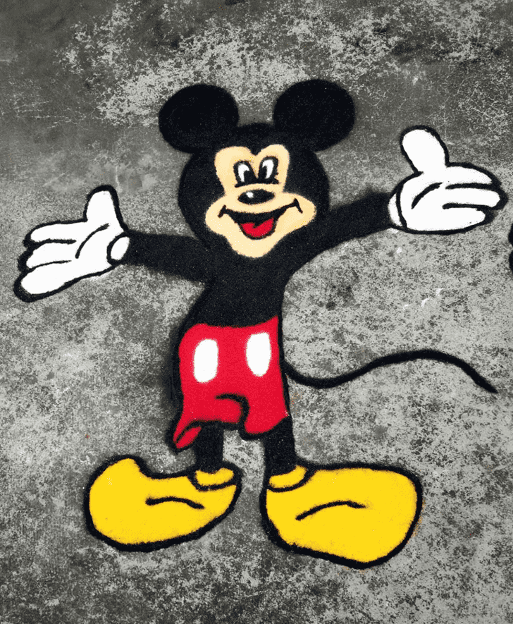 Graceful Mickey Mouse Rangoli