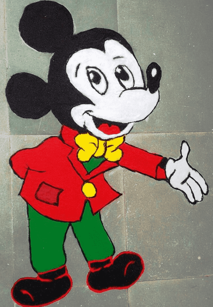 Awesome Mickey Mouse Rangoli
