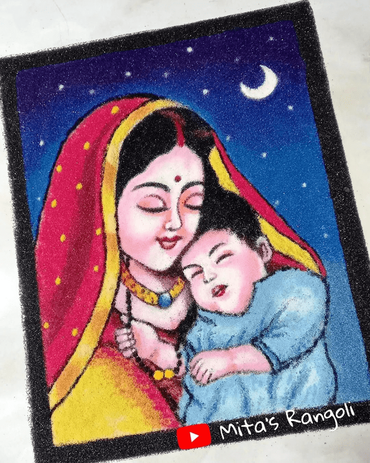 Charming Mother Rangoli
