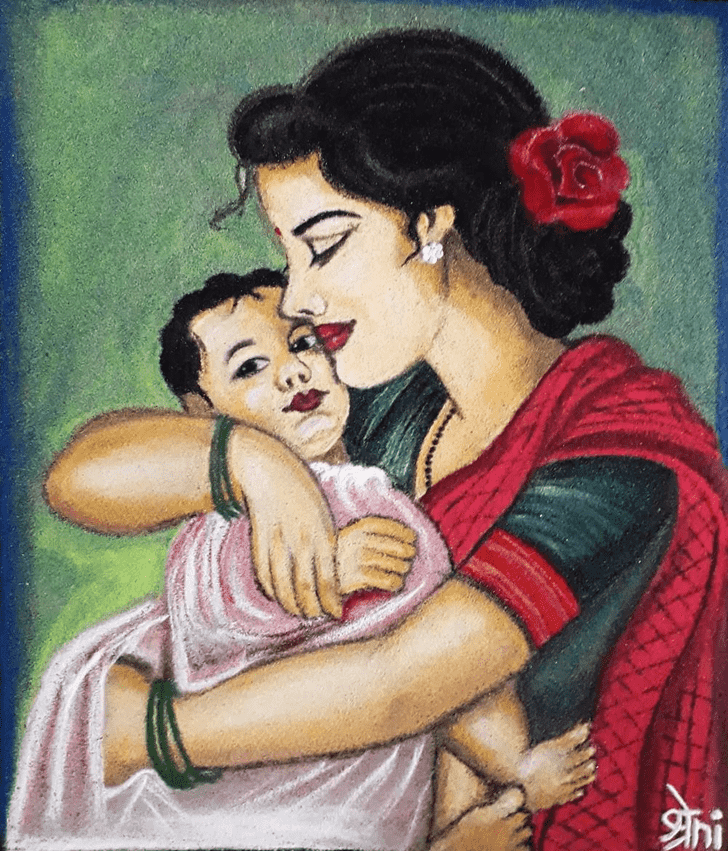 Delicate Mother Rangoli