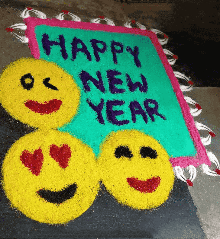 Comely New Year Rangoli