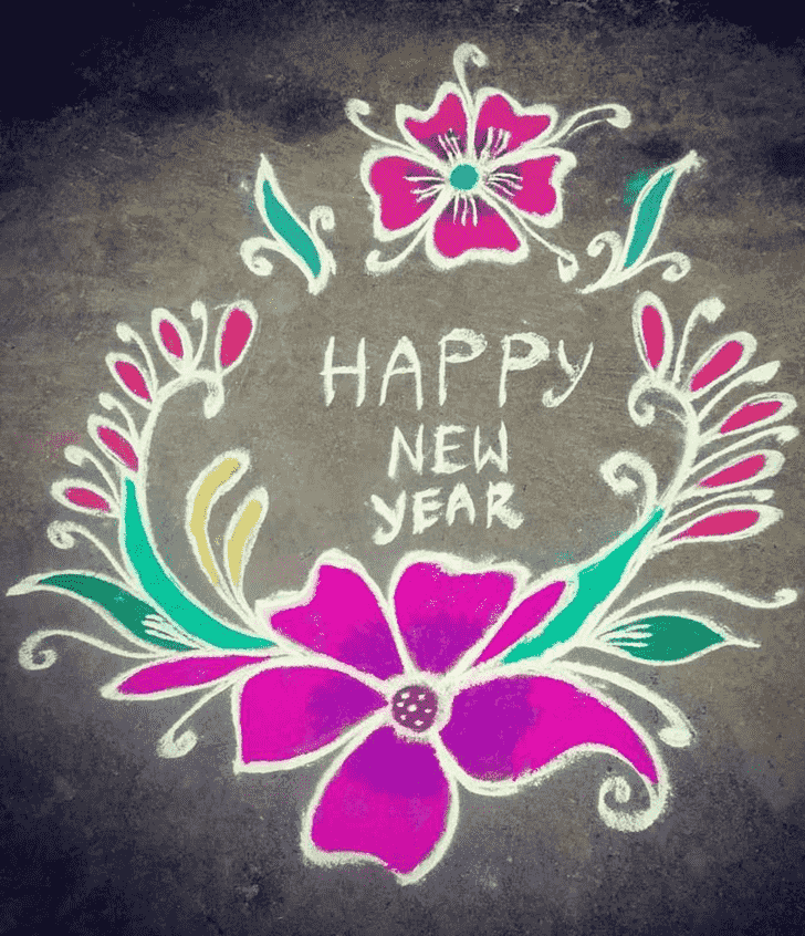 Nice New Year Rangoli