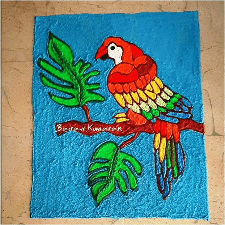 Delicate Parrot Rangoli