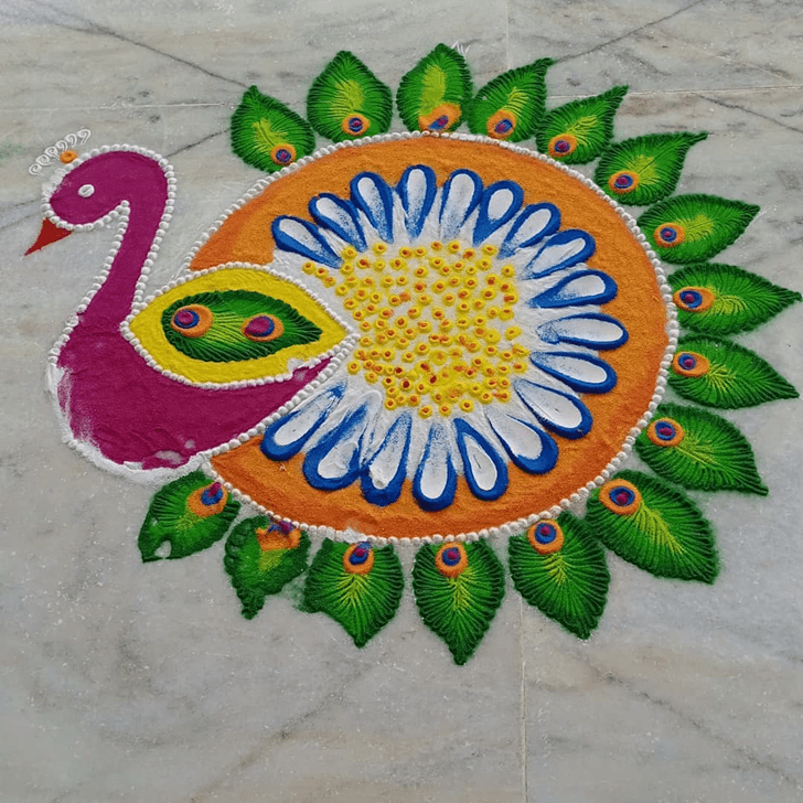 Pretty Peacock Rangoli