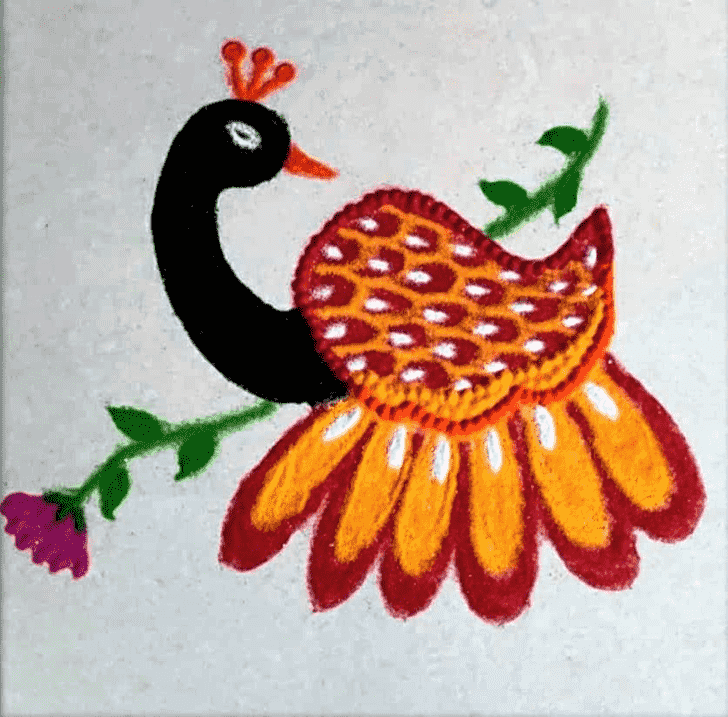 Captivating Peafowl Rangoli