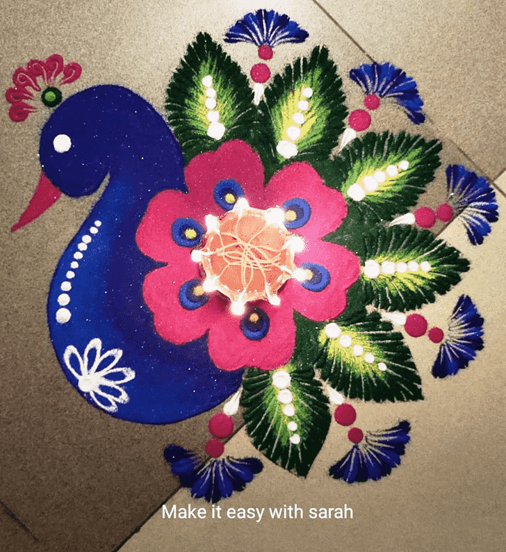 Ravishing Peafowl Rangoli