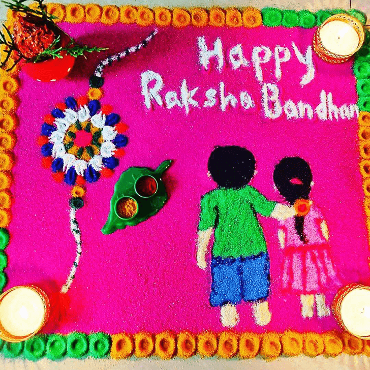 Enticing Raksha Bandhan Rangoli