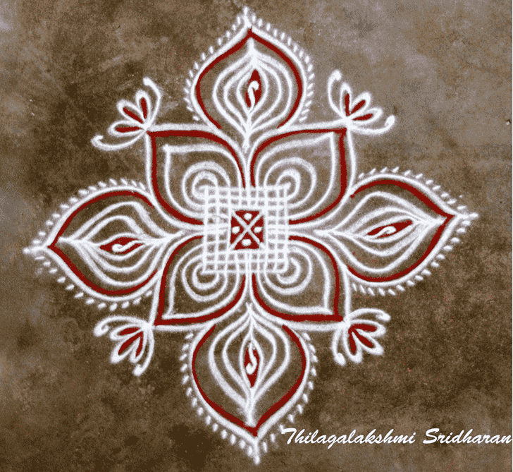 Bewitching Red and White Rangoli