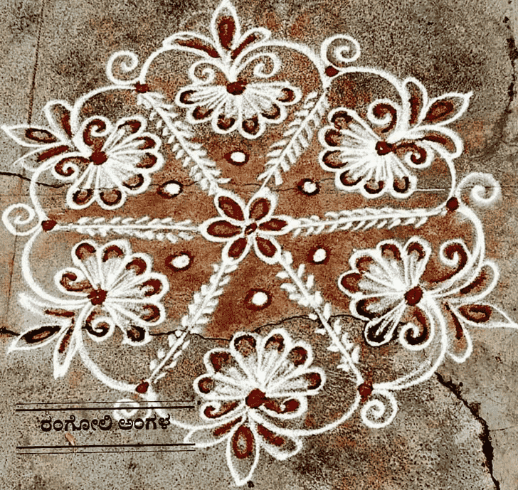 Refined Red and White Rangoli