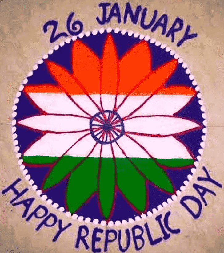 Fascinating Republic Day Rangoli