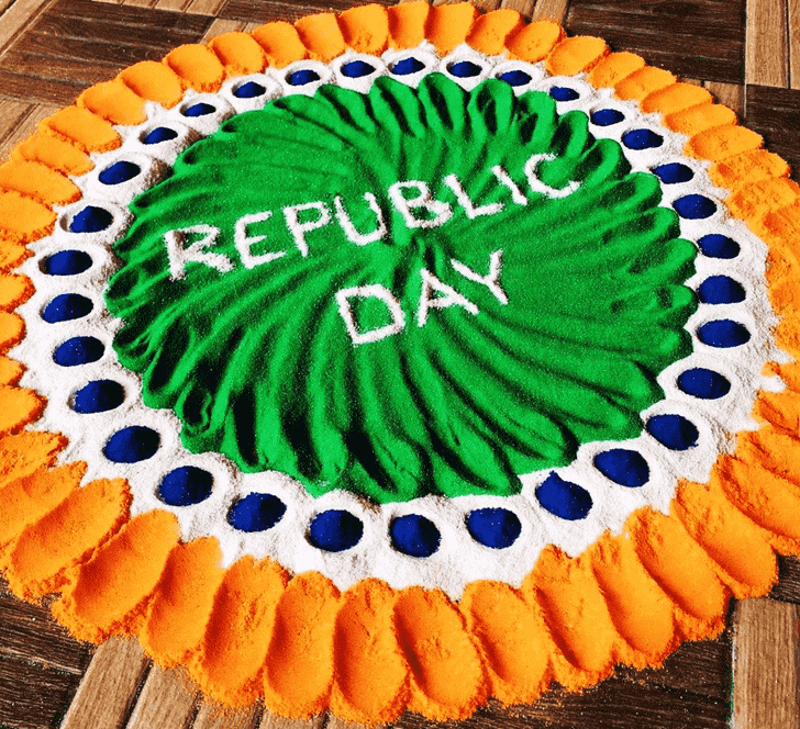 Fine Republic Day Rangoli