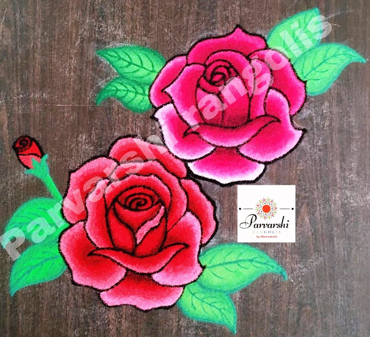 Captivating Rose Rangoli