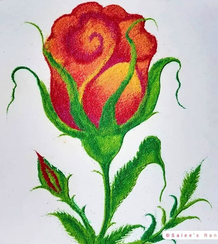 Charming Rose Rangoli