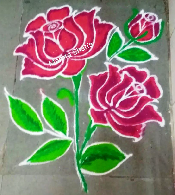 Radiant Rose Rangoli