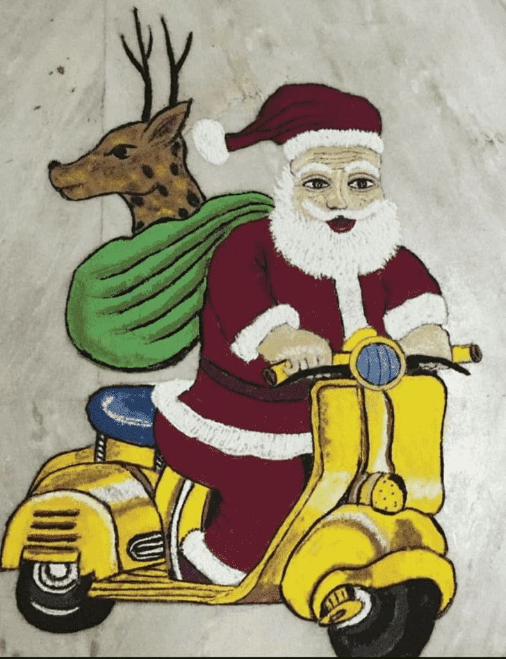 Angelic Santa Claus Rangoli