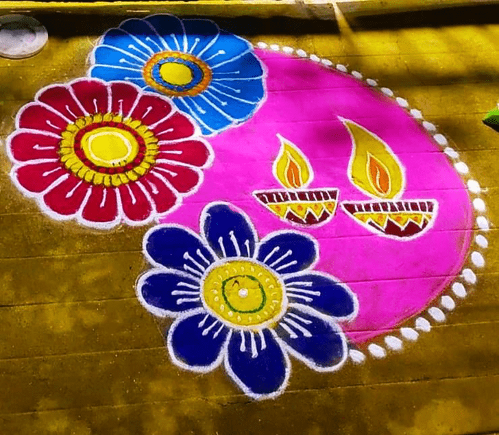 Comely Simple And Beautiful Rangoli