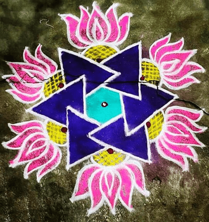 Excellent Simple And Beautiful Rangoli