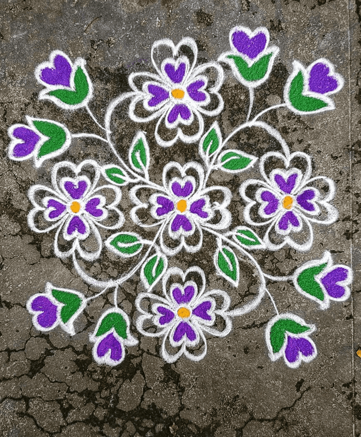 Exquisite Simple And Beautiful Rangoli