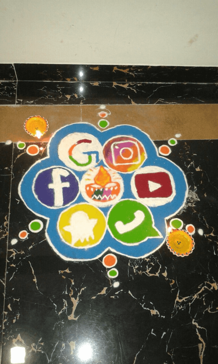 Admirable Social Media Rangoli Design