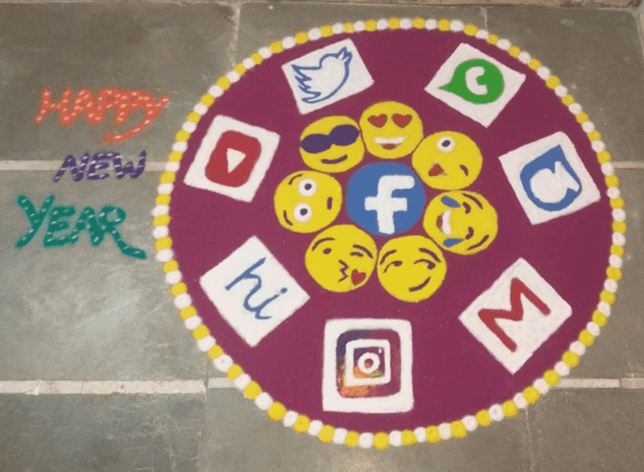 Amazing Social Media Rangoli