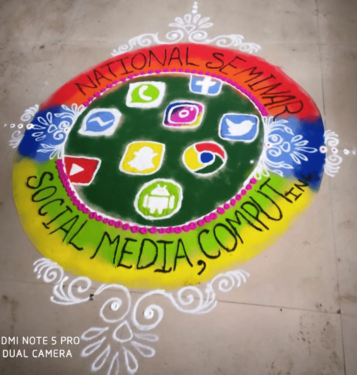 Dazzling Social Media Rangoli