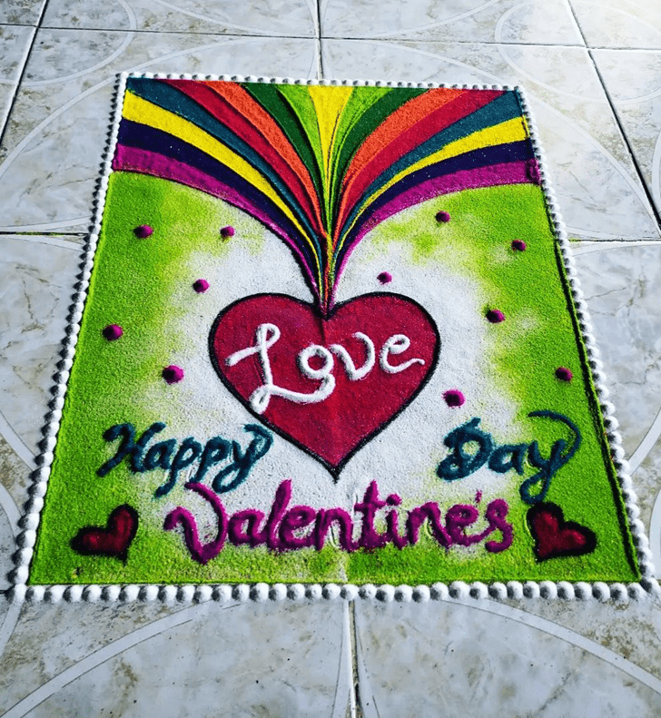 Dazzling Valentines Day Rangoli
