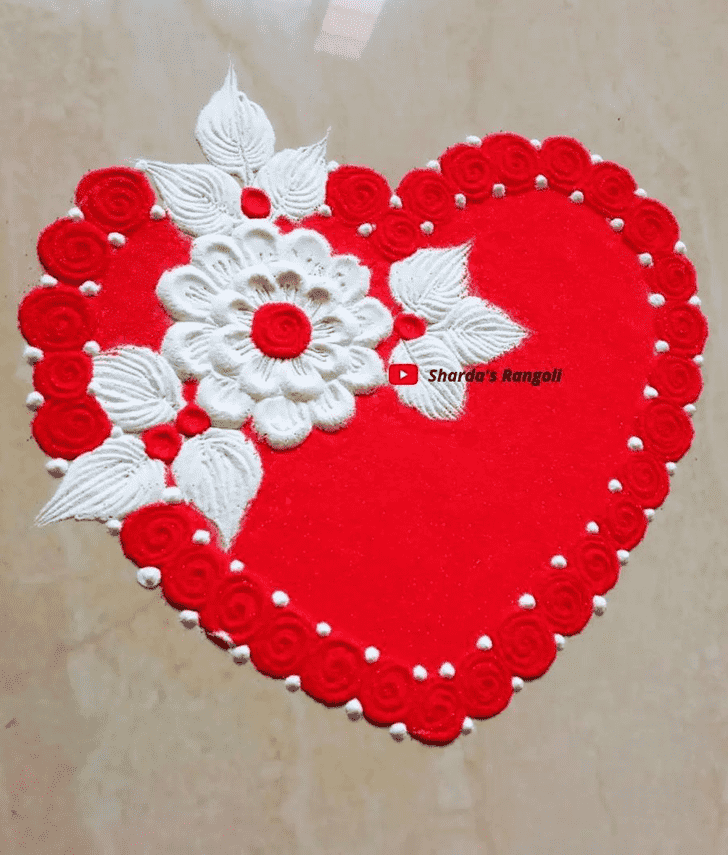 Delicate Valentines Day Rangoli