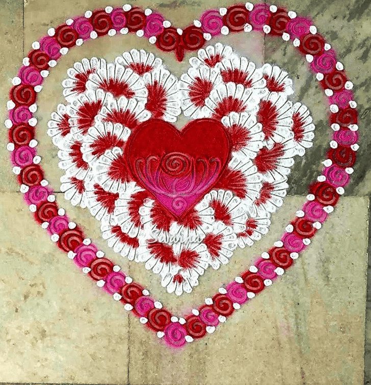 Enticing Valentines Day Rangoli