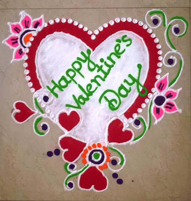 Mesmeric Valentines Day Rangoli