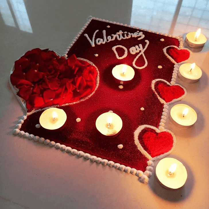Shapely Valentines Day Rangoli