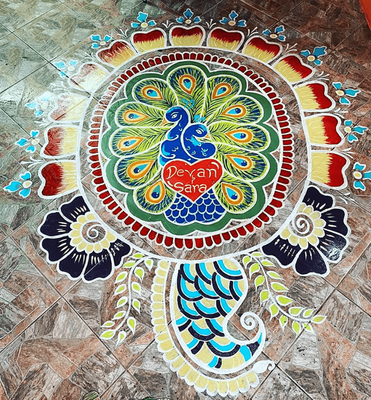 Charming Water Paint  Rangoli